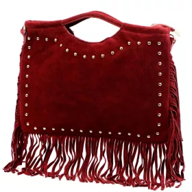    Dámska kožená kabelka Luka 25-018 bordovej farby, crossbody 34 x 25 x 5 cm