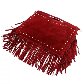    Dámska kožená kabelka Luka 25-018 bordovej farby, crossbody 34 x 25 x 5 cm