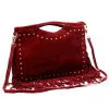  Dámska kožená kabelka Luka 25-018 bordovej farby, crossbody 34 x 25 x 5 cm