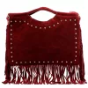  Dámska kožená kabelka Luka 25-018 bordovej farby, crossbody 34 x 25 x 5 cm