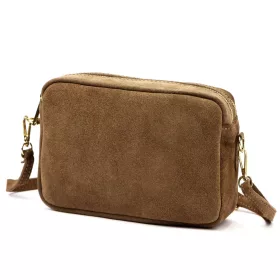    Dámska hnedá kožená crossbody kabelka Luka 25-011 22 x 15 x 9 cm
