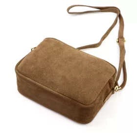    Dámska hnedá kožená crossbody kabelka Luka 25-011 22 x 15 x 9 cm