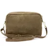  Dámska kožená crossbody kabelka Luka 25-011 béžovej farby 22 x 15 x 9 cm