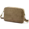  Dámska kožená crossbody kabelka Luka 25-011 béžovej farby 22 x 15 x 9 cm