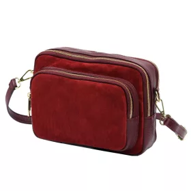    Dámska kožená kabelka cez rameno Luka 25-010 bordovej farby 24 x 16 x 11 cm