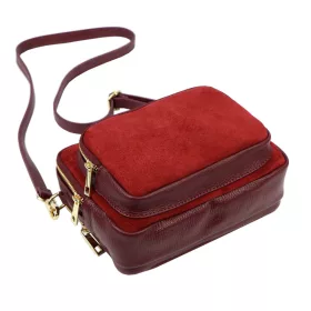    Dámska kožená kabelka cez rameno Luka 25-010 bordovej farby 24 x 16 x 11 cm