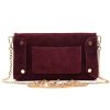 Luka 25-001 bordó női velúr bőr bőr kézitáska 22 x 12.5 x 6 cm