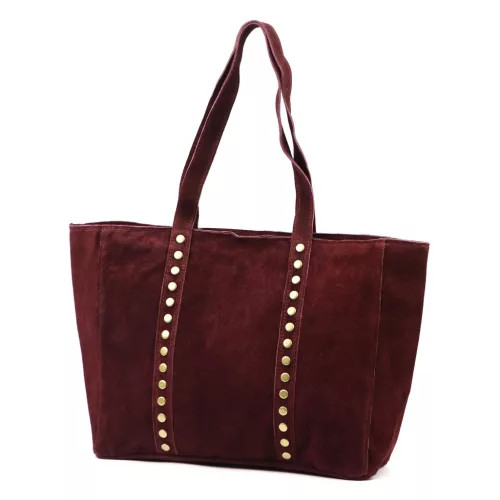  Dámska kožená kabelka cez rameno Luka 25-016 bordovej farby 47 x 28 x 13 cm