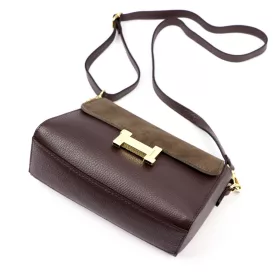    Dámska hnedá kožená kabelka cez rameno Luka 20-097 22 x 14 x 10,5 cm