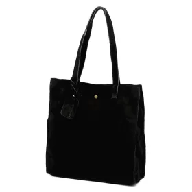    Dámska čierna semišová kožená kabelka cez rameno Luka 25-041 33 x 31 x 11 cm