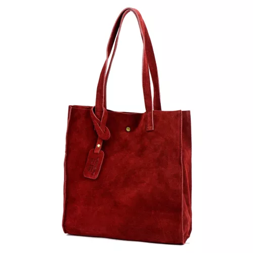  Dámska kožená kabelka cez rameno Luka 25-041 červená 31 x 33 x 11 cm