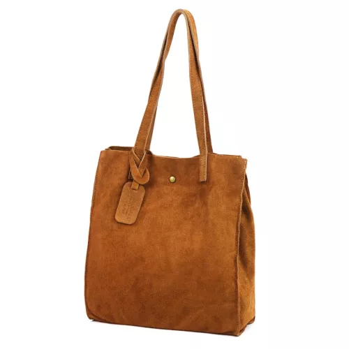  Dámska kožená kabelka cez rameno Luka 25-041 v koňakovej farbe 31 x 33 x 11 cm