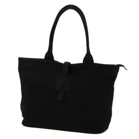   Luka 25-007 2v1 dámska čierna semišová kožená kabelka cez rameno 42 x 28 x 16 cm
