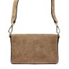 Luka 24-071 taupe női velúr bőr bőr kézitáska 22.5 x 14.5 x 4.5 cm