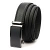  Pánsky čierny kožený opasok Nordee BA003 s automatickou prackou, 120 x 3,5 cm