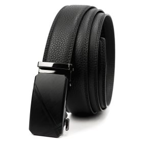    Pánsky čierny automatický opasok z hovädzej kože Nordee BA004 115 x 3,5 cm