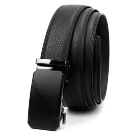    Pánsky čierny automatický opasok z hovädzej kože Nordee BA004 120 x 3,5 cm