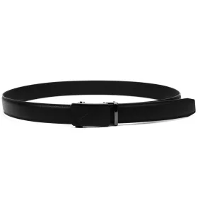    Pánsky čierny automatický opasok z hovädzej kože Nordee BA004 130 x 3,5 cm
