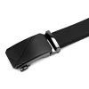  Pánsky čierny automatický opasok z hovädzej kože Nordee BA004 130 x 3,5 cm