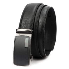    Pánsky čierny automatický opasok Nordee BA005 z pravej kože, 115 x 3,5 cm