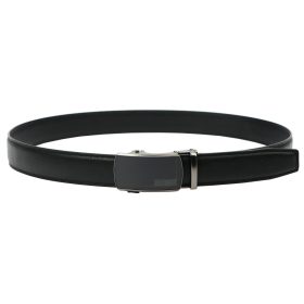    Pánsky čierny automatický opasok Nordee BA005 z pravej kože, 125 x 3,5 cm