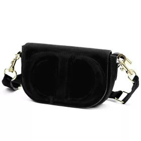    Dámska kožená crossbody kabelka Luka 25-053 čierna 24 x 14 x 8 cm