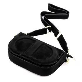    Dámska kožená crossbody kabelka Luka 25-053 čierna 24 x 14 x 8 cm