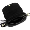  Dámska kožená crossbody kabelka Luka 25-053 čierna 24 x 14 x 8 cm