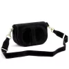  Dámska kožená crossbody kabelka Luka 25-053 čierna 24 x 14 x 8 cm
