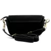  Dámska kožená crossbody kabelka Luka 25-053 čierna 24 x 14 x 8 cm