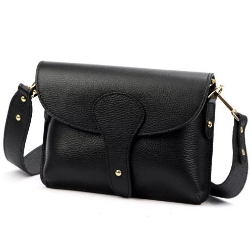  Dámska kožená kabelka Luka 25-033 DOLLARO čierna 24 x 18 x 6 cm