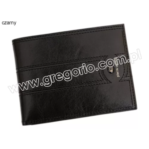  Pánska peňaženka Pierre Cardin K01F01 P029 z čiernej hovädzej kože 12,5 x 10 x 2,5 cm