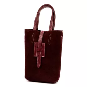    Dámska kožená kabelka cez rameno Luka 25-064 bordovej farby 14 x 19 x 5 cm