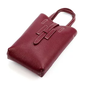   Dámska kožená kabelka cez rameno Luka 25-064 bordovej farby 14 x 19 x 5 cm
