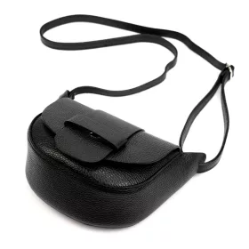    Dámska kožená crossbody kabelka Luka 25-049 čierna 24 x 16 x 9 cm