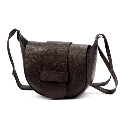  Dámska hnedá kožená crossbody kabelka Luka 25-049 24 x 16 x 9 cm