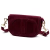  Dámska kožená crossbody kabelka Luka 25-053 bordovej farby 24 x 14 x 8 cm