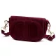  Dámska kožená crossbody kabelka Luka 25-053 bordovej farby 24 x 14 x 8 cm