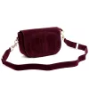  Dámska kožená crossbody kabelka Luka 25-053 bordovej farby 24 x 14 x 8 cm