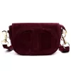 Dámska kožená crossbody kabelka Luka 25-053 bordovej farby 24 x 14 x 8 cm