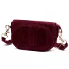  Dámska kožená crossbody kabelka Luka 25-053 bordovej farby 24 x 14 x 8 cm