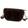  Dámska hnedá kožená crossbody kabelka Luka 25-053 24 x 14 x 8 cm