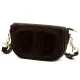  Dámska hnedá kožená crossbody kabelka Luka 25-053 24 x 14 x 8 cm