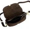 Dámska hnedá kožená crossbody kabelka Luka 25-053 24 x 14 x 8 cm