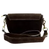  Dámska hnedá kožená crossbody kabelka Luka 25-053 24 x 14 x 8 cm