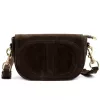  Dámska hnedá kožená crossbody kabelka Luka 25-053 24 x 14 x 8 cm