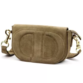    Dámska kožená crossbody kabelka Luka 25-053 béžovej farby 24 x 14 x 8 cm
