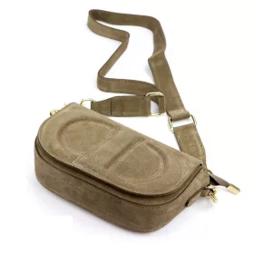   Dámska kožená crossbody kabelka Luka 25-053 béžovej farby 24 x 14 x 8 cm