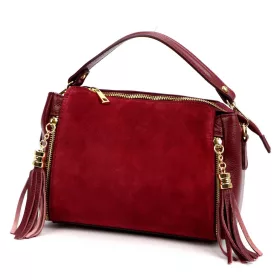    Dámska kožená kabelka Luka 25-059 bordovej farby, taška cez rameno 29 x 17 x 13 cm
