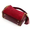  Dámska kožená kabelka Luka 25-059 bordovej farby, taška cez rameno 29 x 17 x 13 cm